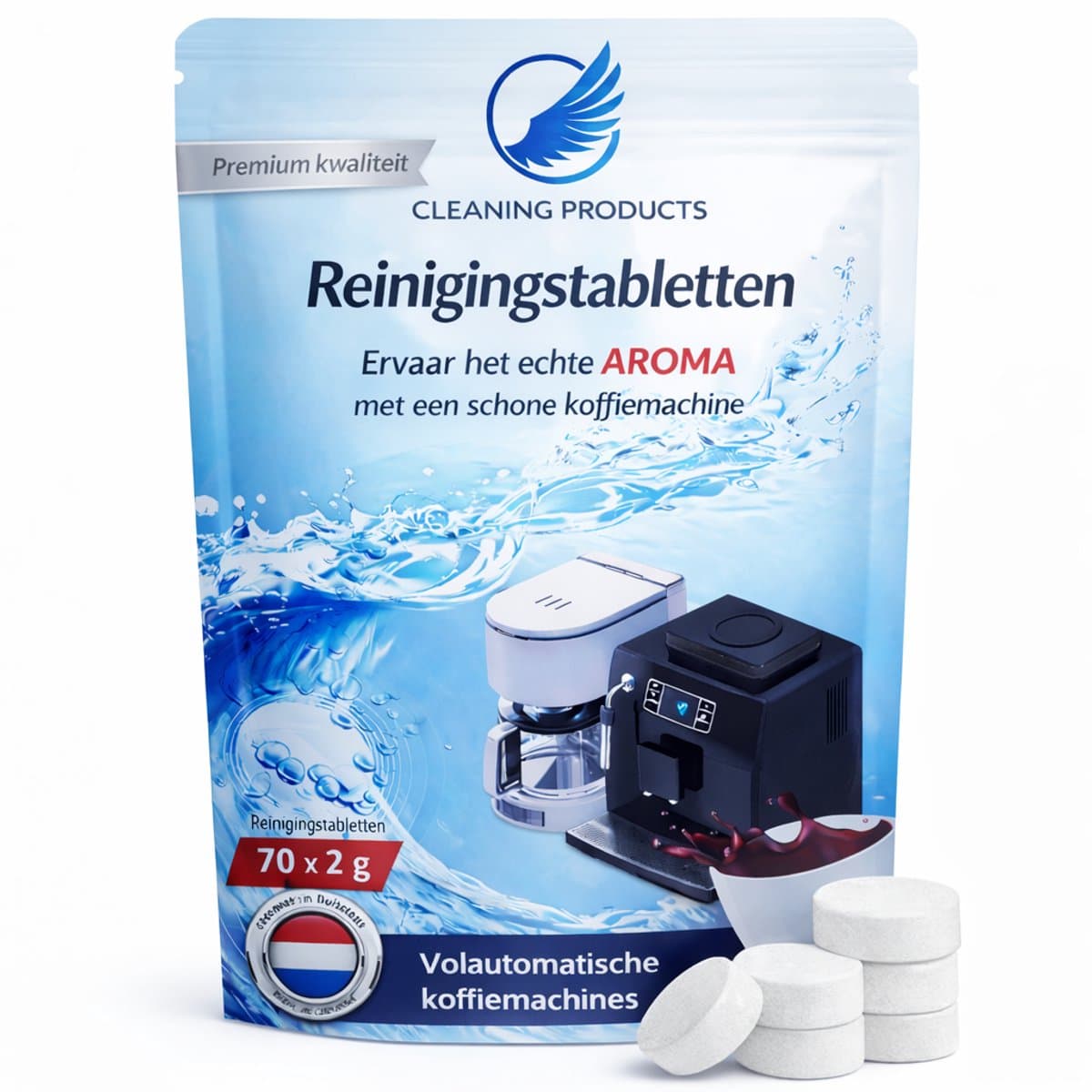 70 Reinigings tabletten Koffiemachine – 2g Universele Onderhoudstabletten voor Espresso & Volautomatische Koffiemachines – Geschikt voor Siemens, Jura, Bosch, Nespresso, Philips, Krups