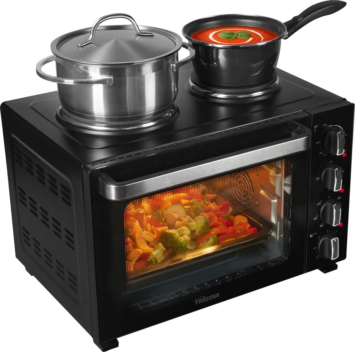 Tristar OV-3670 - Convectie Oven - Met 2 Kookplaten - 35L - 3200W - Zwart