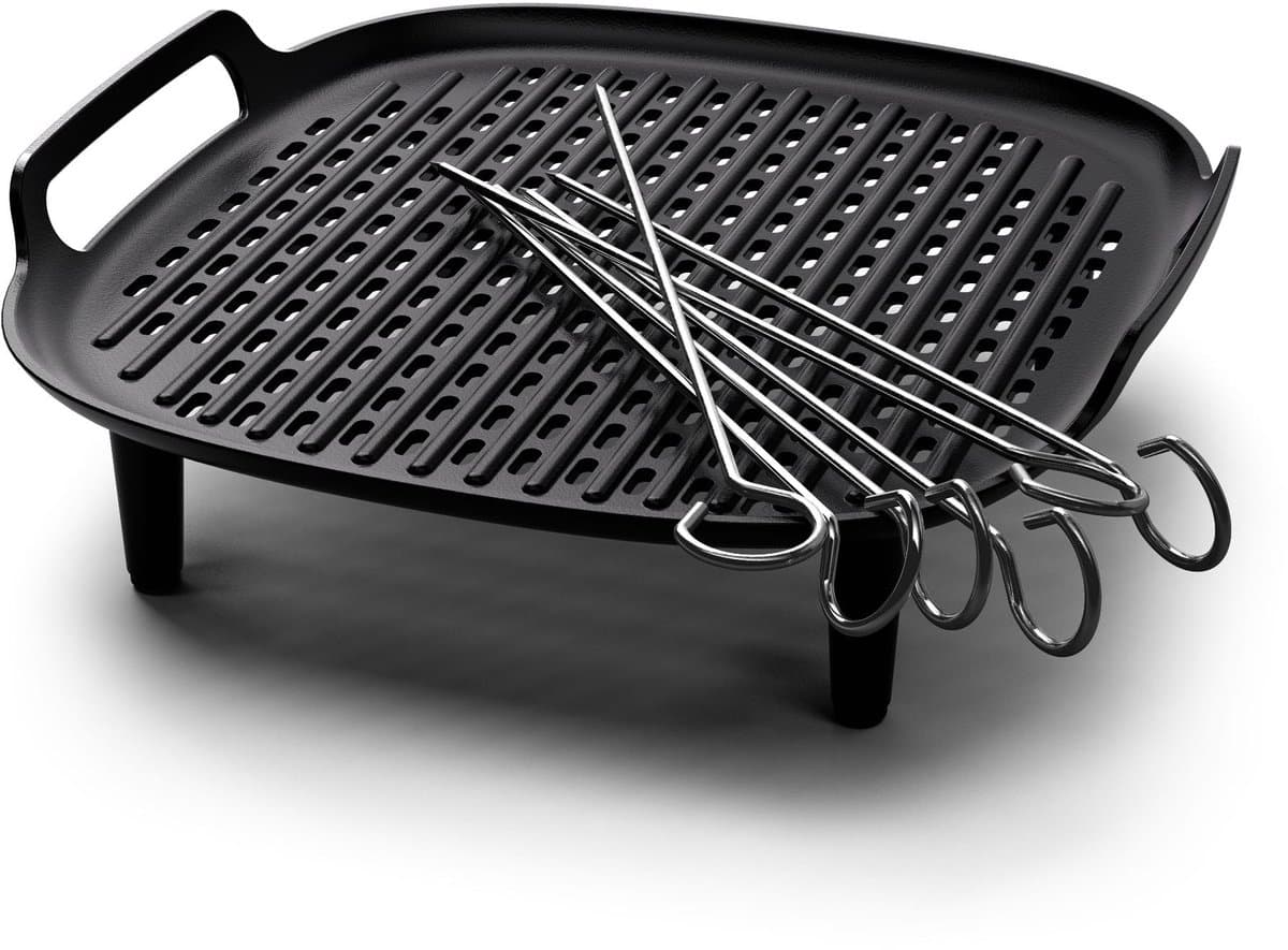 Philips Grill Set Airfryer Accessoire - HD9959/00 - Geschikt voor Philips - Grillplaat met 6 spiesen