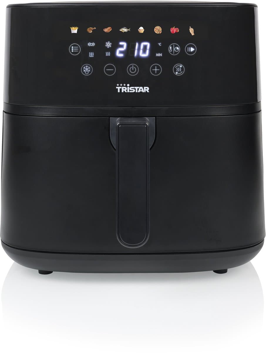 Airfryer 8 Liter – 2000W – Digitale Airfryer met LED Touchscreen – 8 Programma’s – PFAS-vrije Antiaanbaklaag – Tristar FR-9071 – Zwart