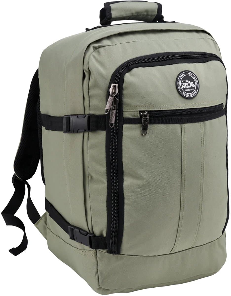 CabinMax Metz Reistas– Handbagage 44L- Rugzak – Schooltas - Backpack 55x40x20cm – Lichtgewicht - Bodo Groen