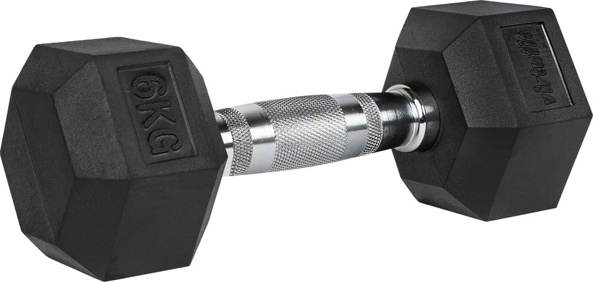 VirtuFit Hexa Dumbbell Pro - 6 kg - Hexagon Dumbbell - Duurzaam en Slijtvast - Krachttraining - Gewicht - CrossFit & Fitness - Geschikt voor Beginners en Professionals - Per Stuk Verkocht