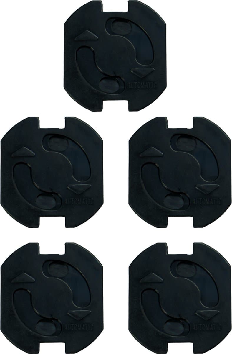 DULA Stopcontact beveiliging - Stopcontactbeschermers - Zelfklevend - Kinderbeveiliging - 5 stuks - Zwart