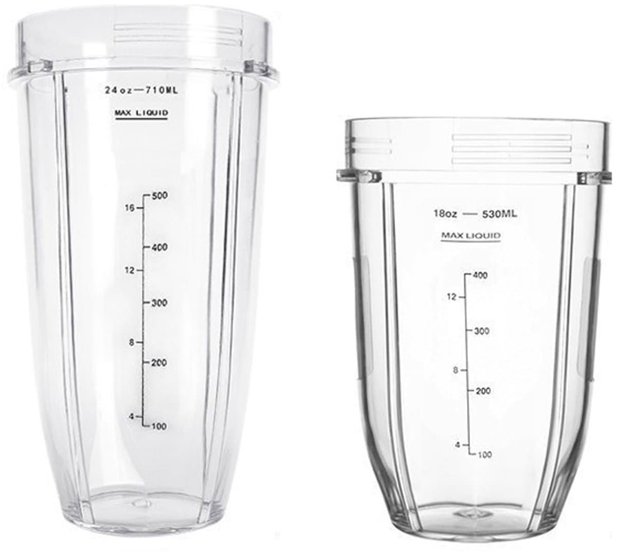 2-delige blenderkan set - Vervangende blender onderdelen - Compatibel met Ninja Juicer - 700 ml/500 ml - Keukenaccessoires - transparant