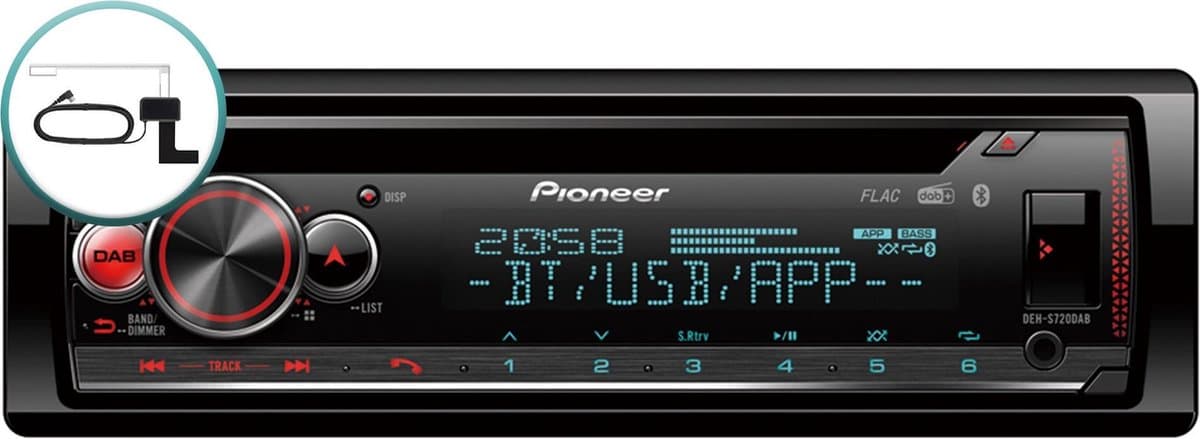 Pioneer DEH-S720DAB Autoradio Enkel din Multicolour-CD Tuner-USB - 4 x 50 W