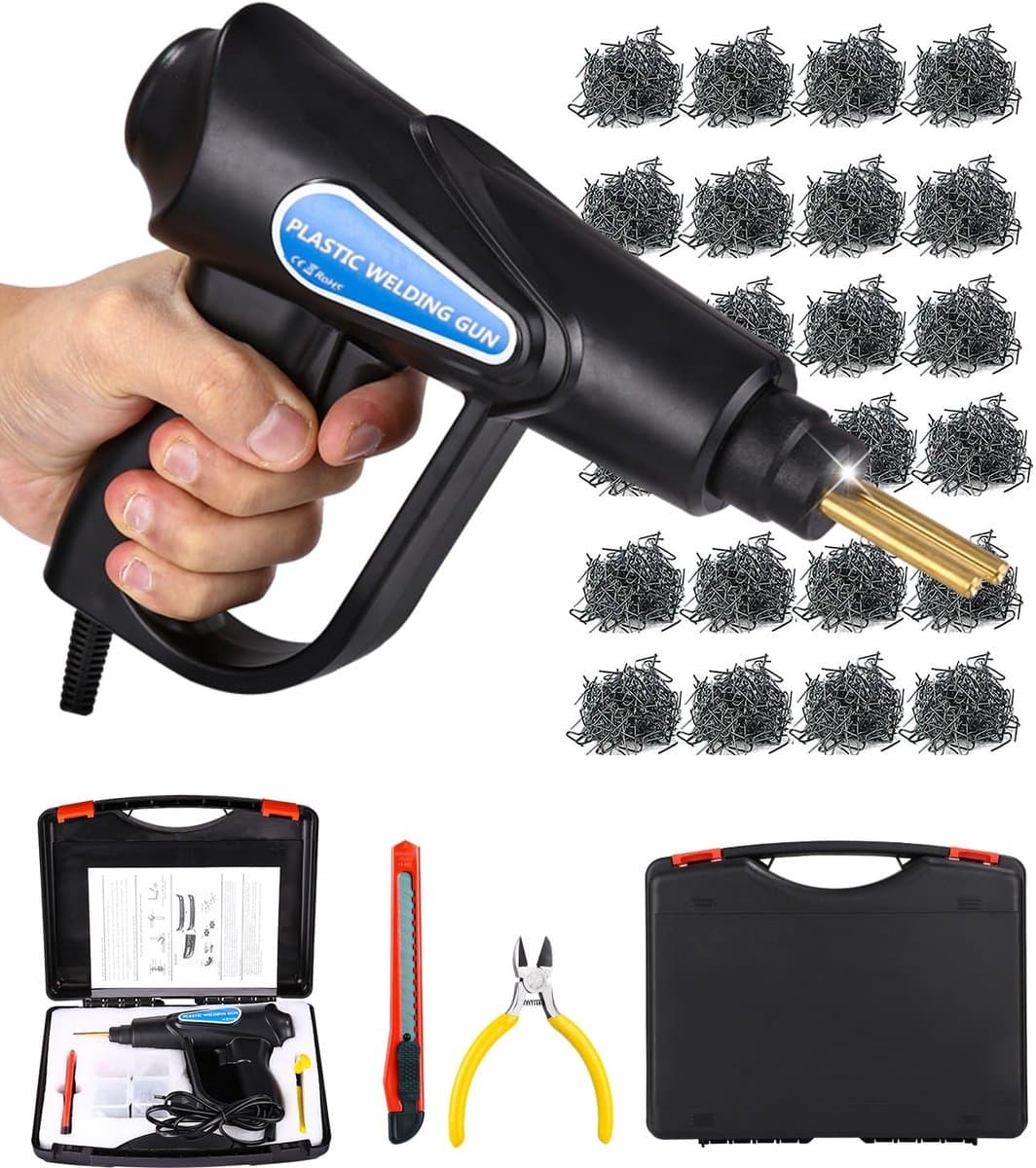 70 W kunststof lasapparaat met 600 stuks clips, auto bumper reparatieset, kunststof lasapparaat, hete nietmachine lasapparaat reparatieset voor auto bumper reparatie, auto reparatieset