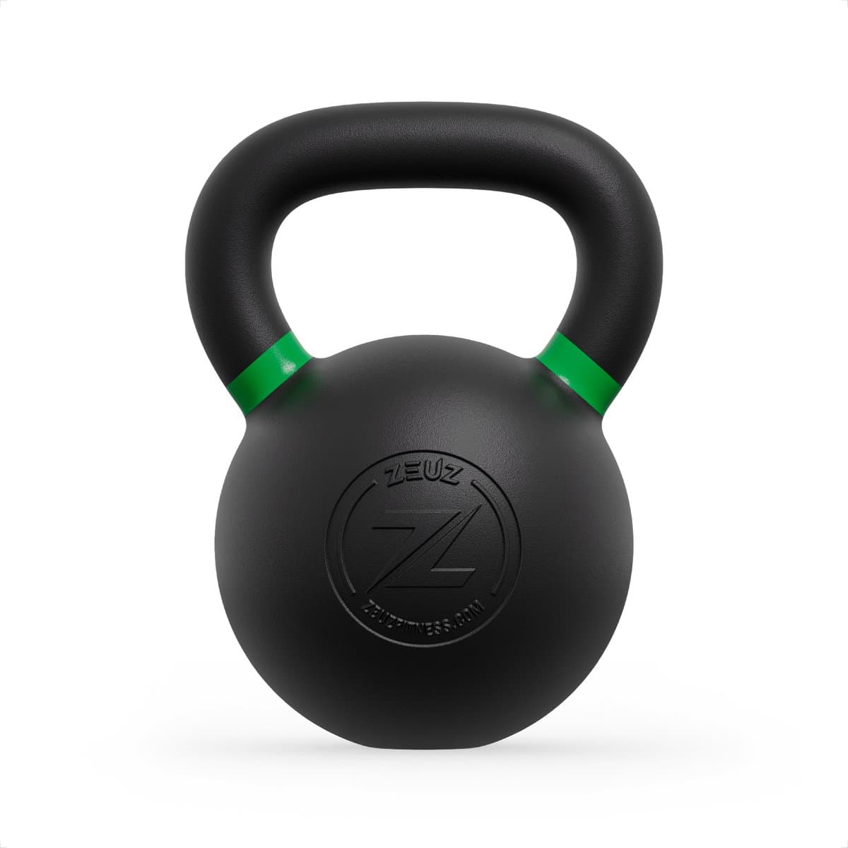 ZEUZ Kettlebell 24 KG – Gewichten voor Fitness & CrossFit - Conditie & Krachttraining – Gietijzer – Groen