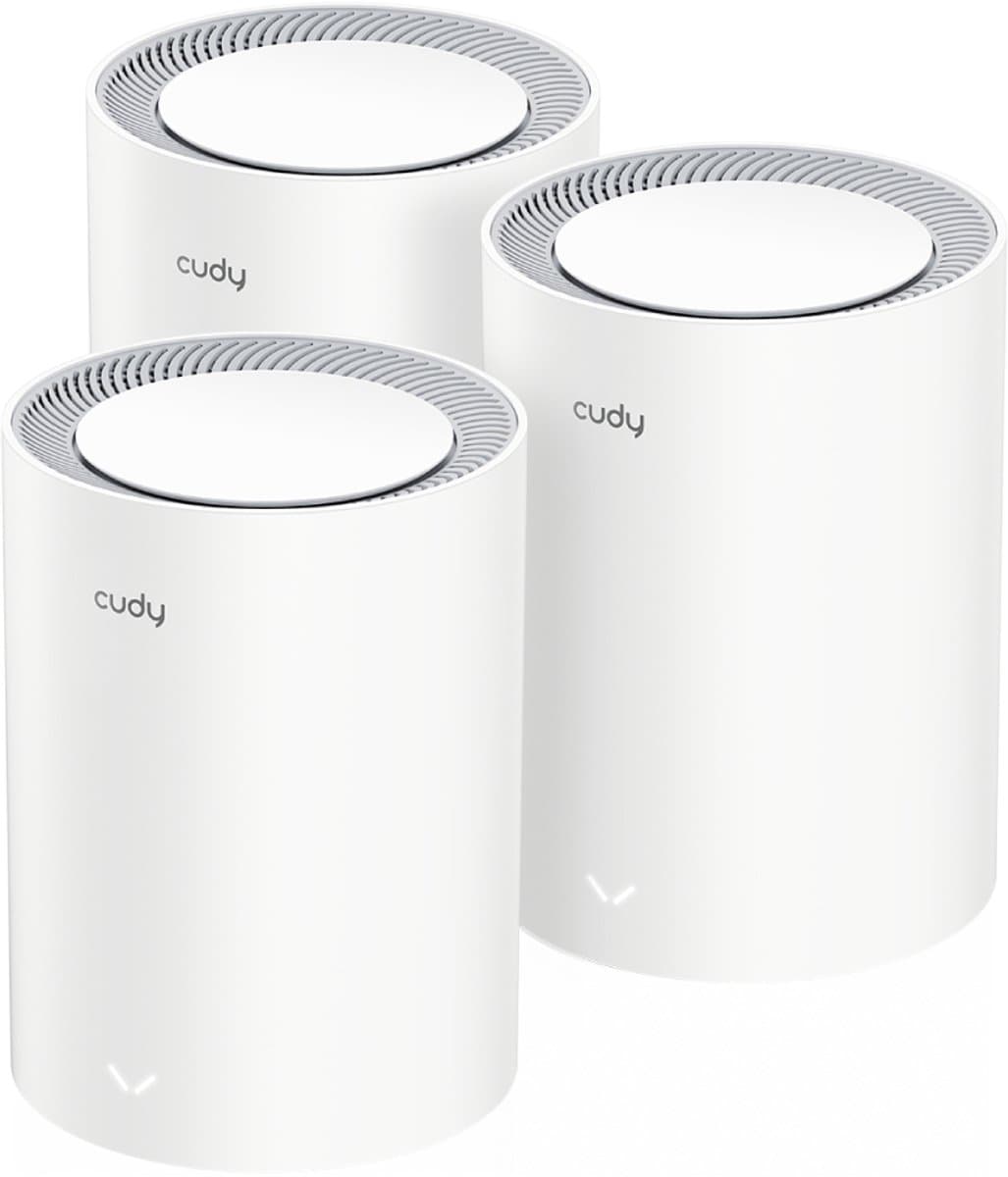 Cudy M3000 3-PACK mesh-wifi-systeem Dual-band (2.4 GHz / 5 GHz) Wi-Fi 6 (802.11ax) Grijs, Wit 1 Intern