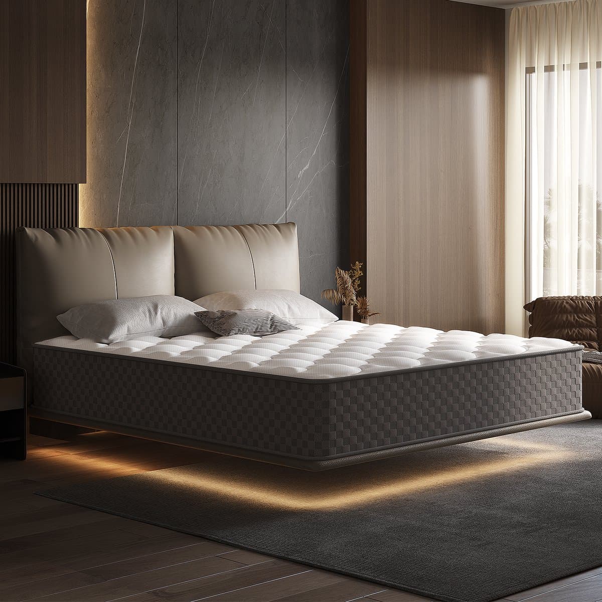 Saikefy Matras 160x200 cm - 22cm - Pocketvering Matras - 7-Zones - Orthopedisch - Afritsbaar en wasbaar hoeslaken - Anti-Allergie - Traagschuim - Gemiddelde Stevigheid