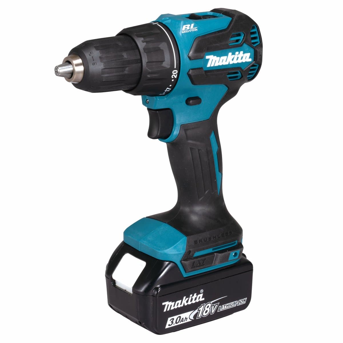 Makita DHP490RFX3 18 Volt accu LXT klopboormachine met 74 delige bitset in koffer en 2x 3.0Ah li-ion accus en lader