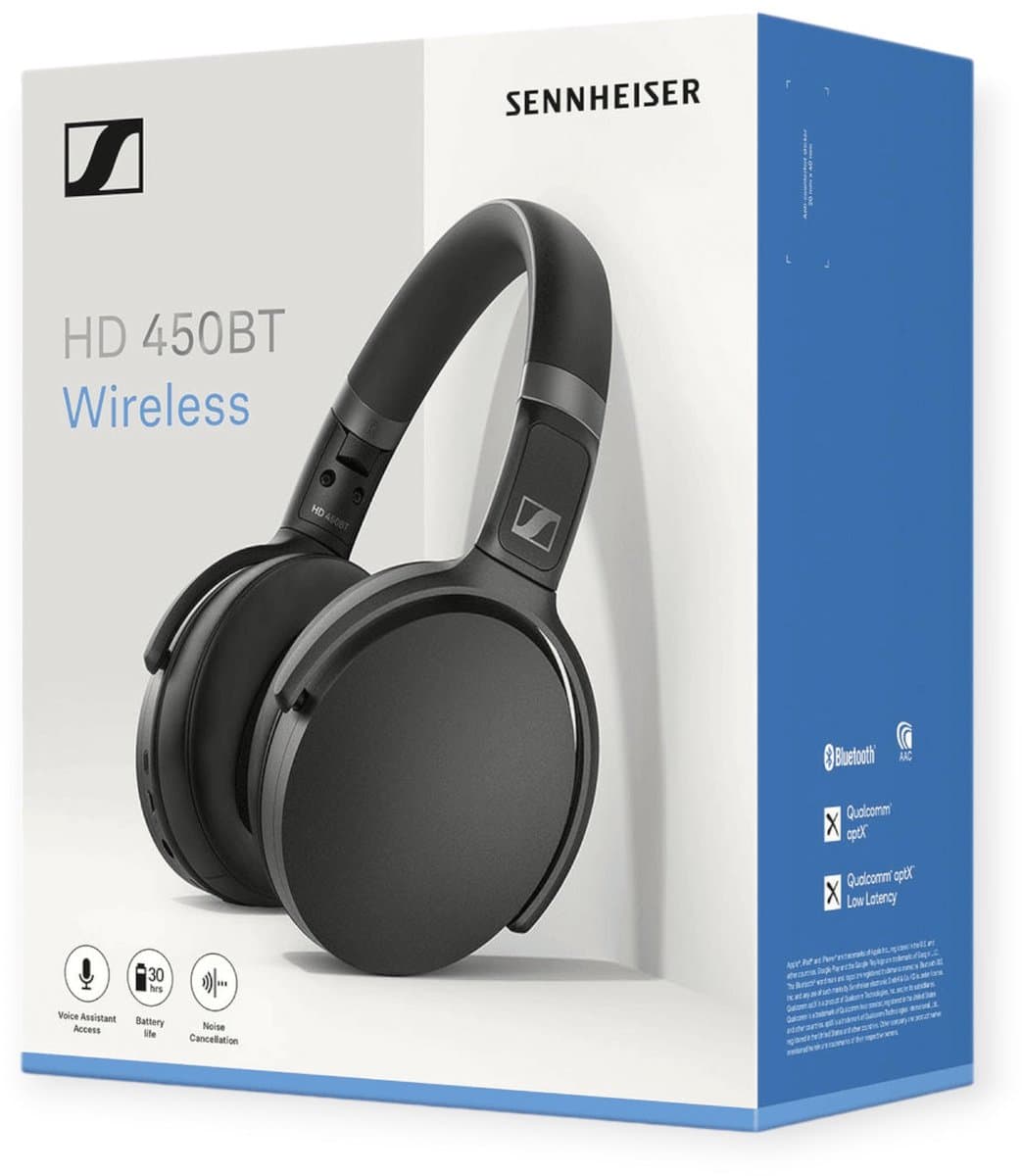 Sennheiser HD 450BT - Draadloze Koptelefoon met Noise Cancelling - Zwart