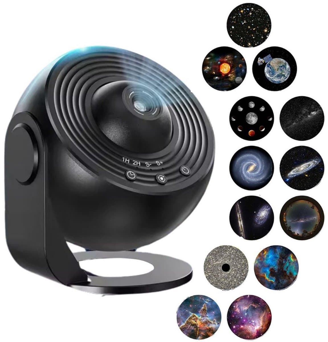 Sterrenprojector - Galaxy Projector - Planetarium Lamp - Sterrenhemel Nachtlamp - Kinderkamer Lamp - Slaapkamer Projector - 13-in-1 Film Schijven - LED Nachtlamp - Timerfunctie - Instelbare Helderheid - 360° Projectie - USB - Zwart