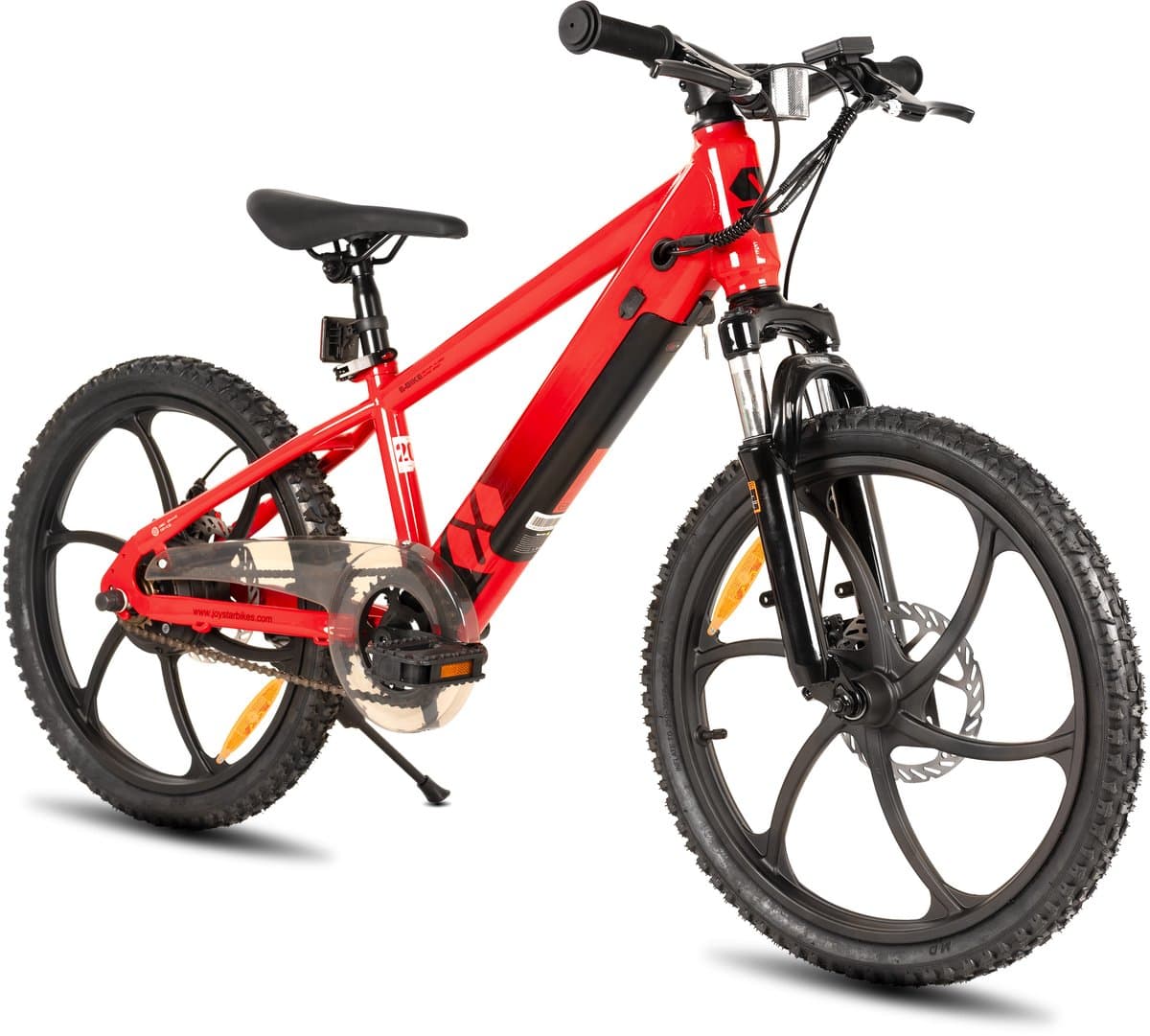 JOYSTAR Elektrische Fiets E-Bike – 20 Inch – Voor Kinderen/Tieners – 250W Motor – 1 Versnelling – Spaakwiel – Mechanische Schijfremmen - Rood - Geschikt voor buitenactiviteiten in de lente