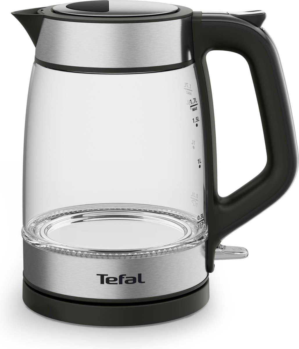 Tefal Glass KI6058 - Waterkoker - 1,7L - Glazen Design - Met LED-verlichting - Uitneembaar Antikalkfilter - 2200W - Zwart