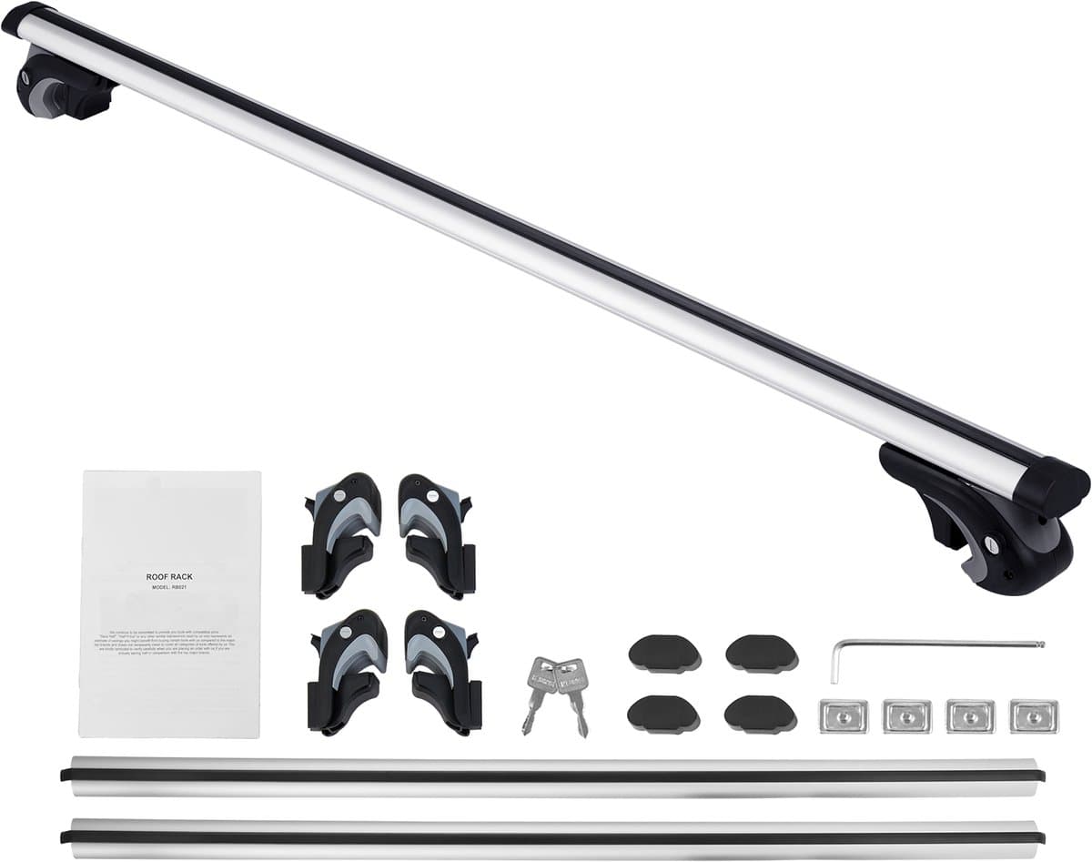 Dakraildrager - 135 x 7,2 x 11 cm - Aluminium Dakdrager Dwarsstang - 90 kg Draagvermogen - 2 stuks