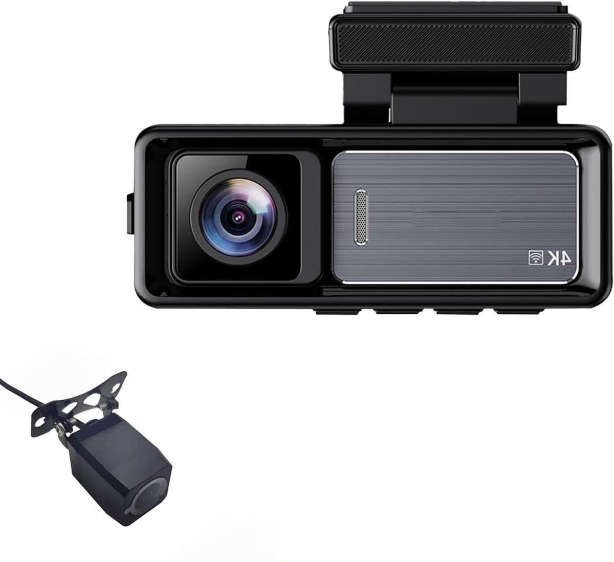 Dubbele Dashcam - Auto Camera - Veilige Rit - 4K Voor 1080P Achter - 64GB Inclusief - Zwart