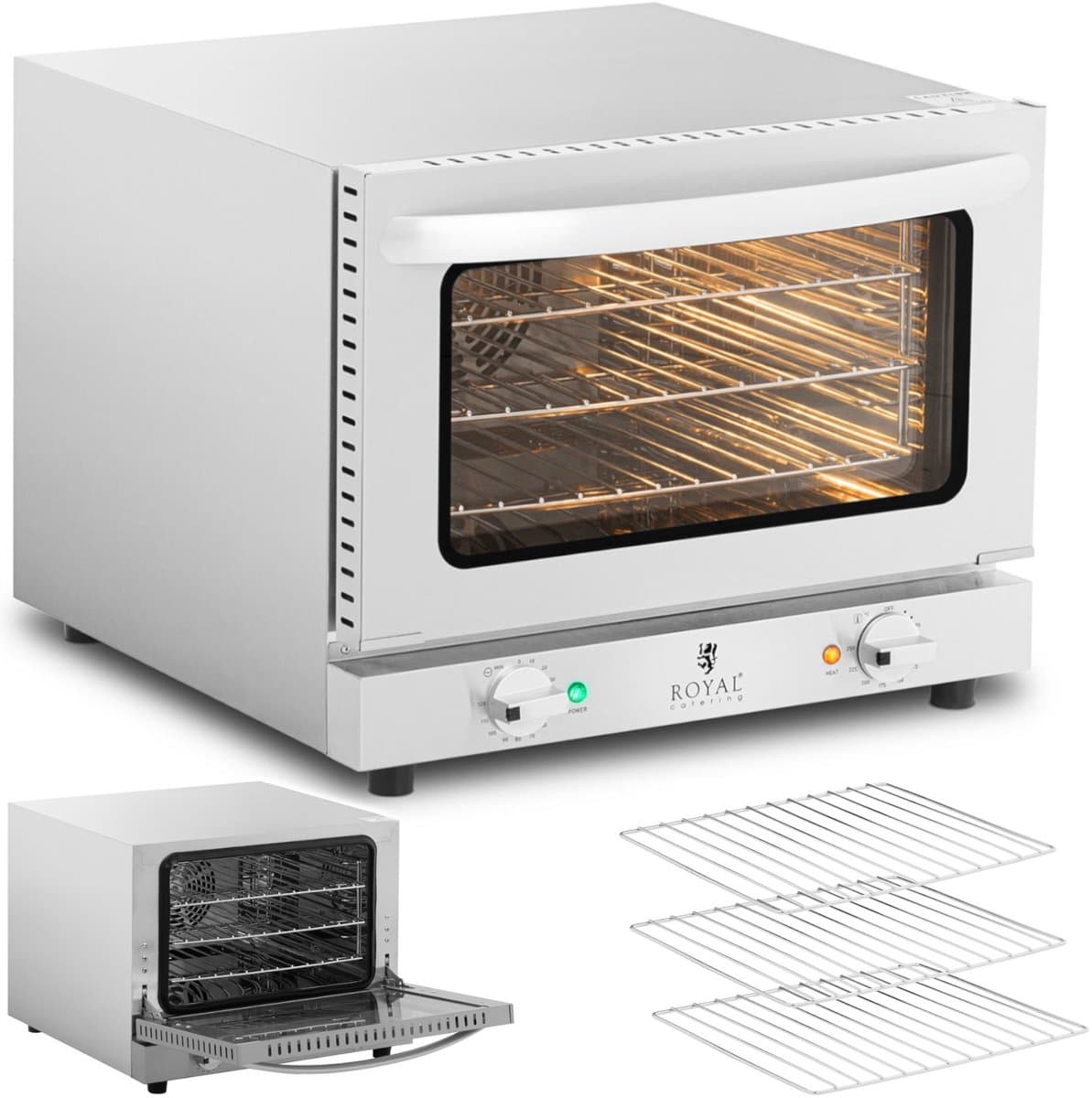 Aanrecht Heteluchtoven - 2.150 W - incl. 3 rekken - Royal Catering