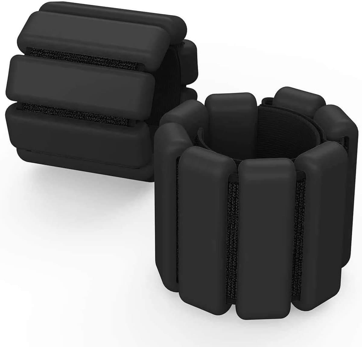 2 stuks verstelbare polsgewichten enkelgewichten voor oefeningen wandelen joggen yoga aerobics pilates gewichtsarmband fitnessarmband (14-23 cm)(zwart)