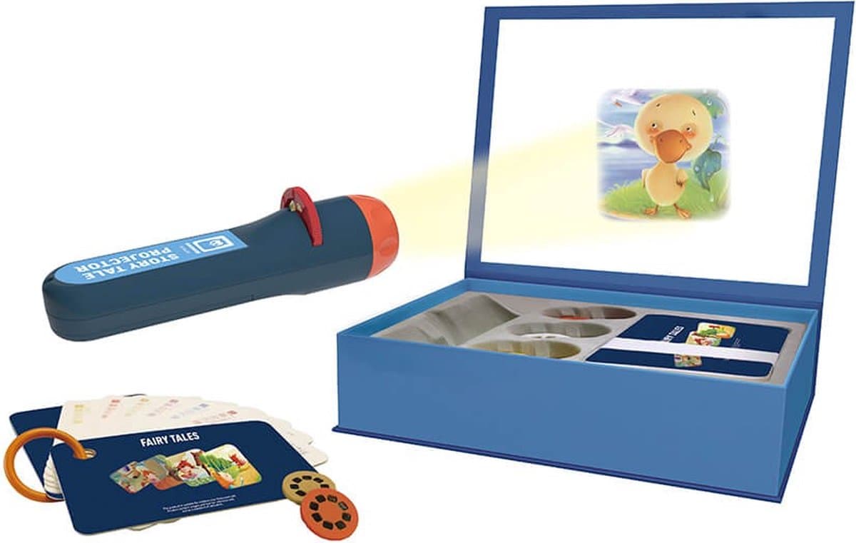 Eurekakids Story Tale Projector - Zaklamp met Diaprojector - Verhalenprojector in Luxe Doos met Diascherm - Met 6 Sprookjes