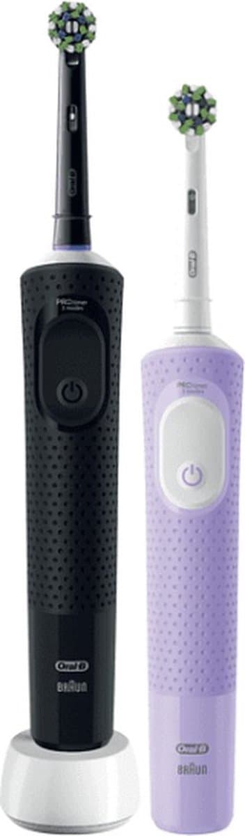 Oral-B Vitality 100 - Duo Zwart en Lila - Gift edition - Elektrische Tandenborstel