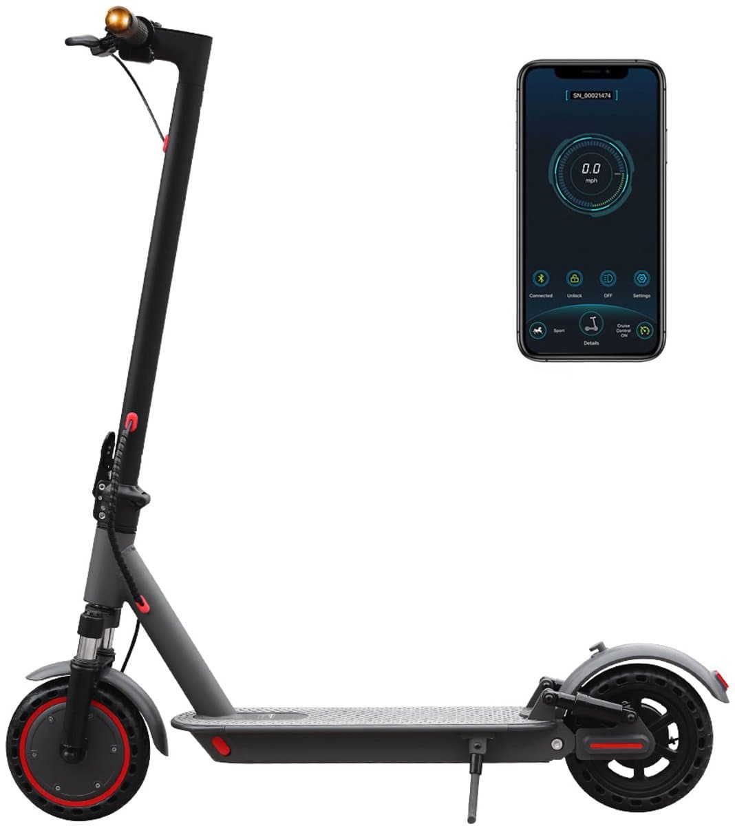 AOVOPRO AP07 Elektrische Step – 25 km/u – 36V10.5AH – Tot 30 km – 8,5” Massieve Banden – Dubbele Vering – Vouwbaar – Met App
