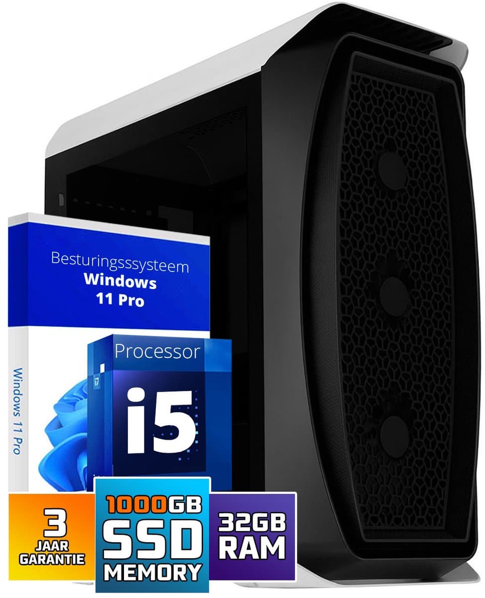 Intel Compleet Desktop PC | Intel Core i5 | 32 GB RAM | 1 TB SSD | Windows 11 Pro | Business Office Multimedia Computer