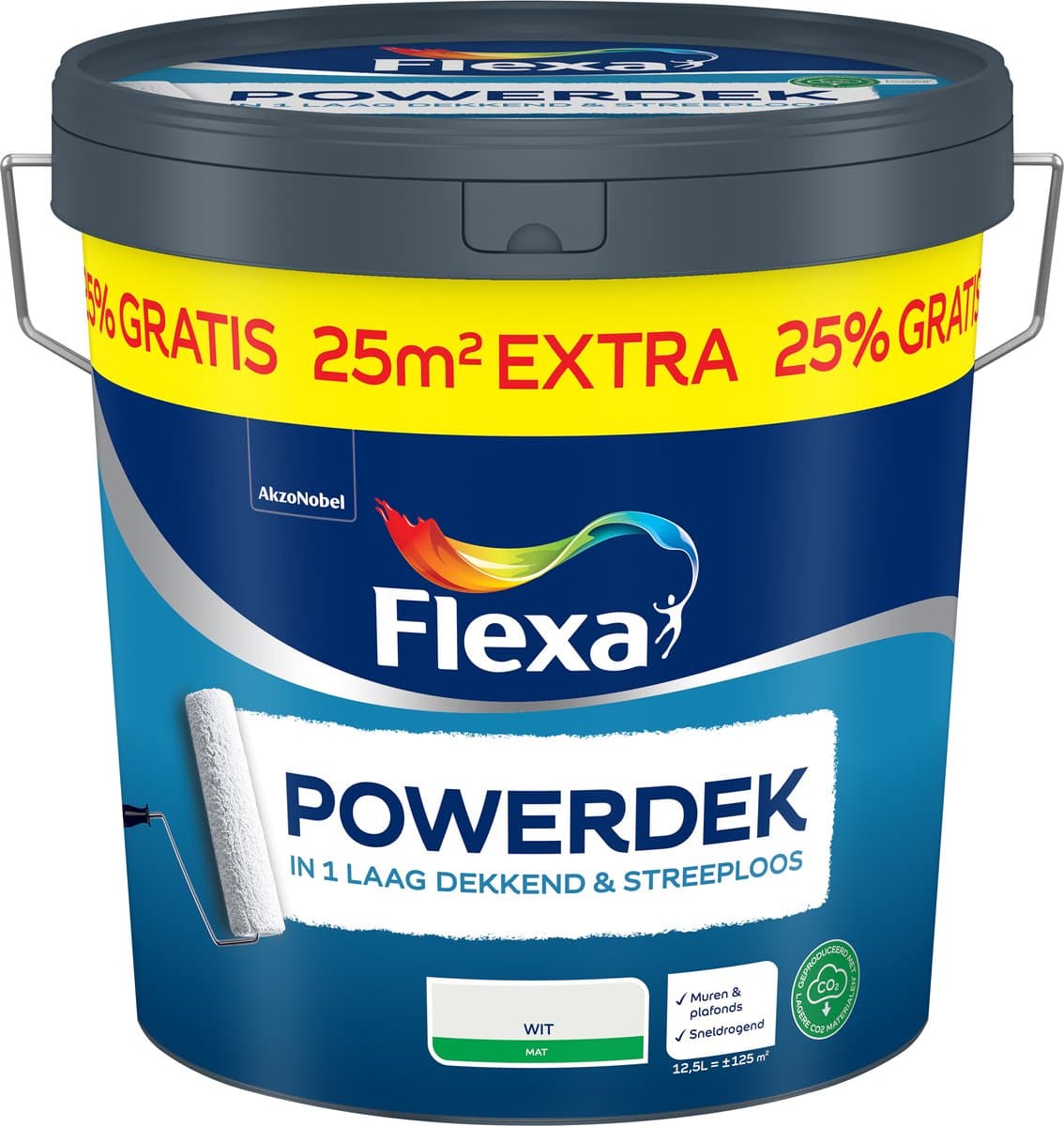 Flexa - Powerdek Muren & Plafonds - Wit - 12,5 L