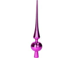 Christmas Decoration Kerstboom piek - fuchsia roze - 29,5 cm - kunststof - glans -kerstpiek