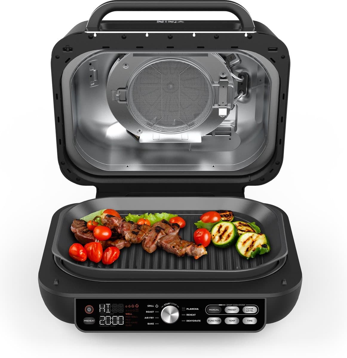 Ninja Foodi AG651EU Pro - Multifunctionele Grill en Airfryer - 7 Kookfuncties - Inclusief Extra Plancha Grillplaat en Braadthermometer