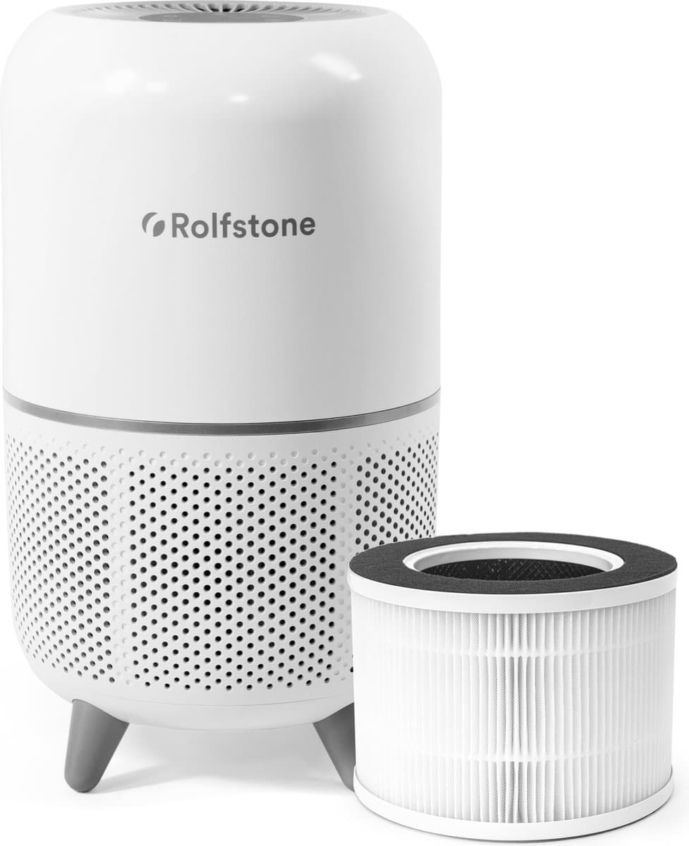 Rolfstone Air Balance Luchtreiniger – HEPA 13 + koolstoffilter – CADR 160 m³/u – Voor ruimtes tot 34 m² – Vermindert stof en pollen – 3 standen + slaapstand + automatische stand – Luchtkwaliteitsindicator