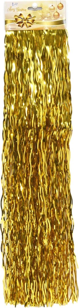 Engelenhaar/lametta slierten - golvend -goud -50 cm - folie -kerstboomversiering
