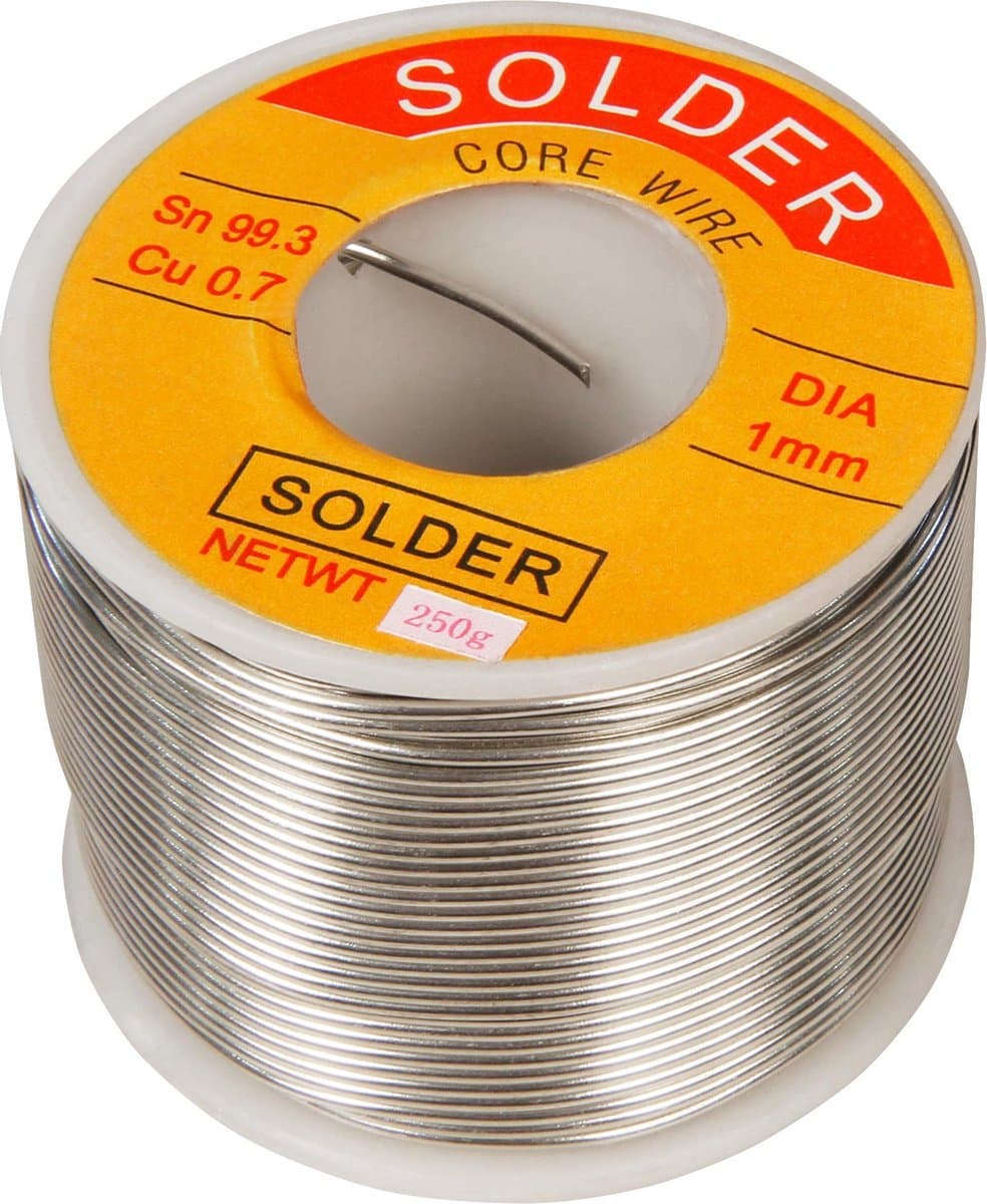 Soldeertin loodvrij met harskern - Flux 2% - Ø 1.0mm - 250gr op rol