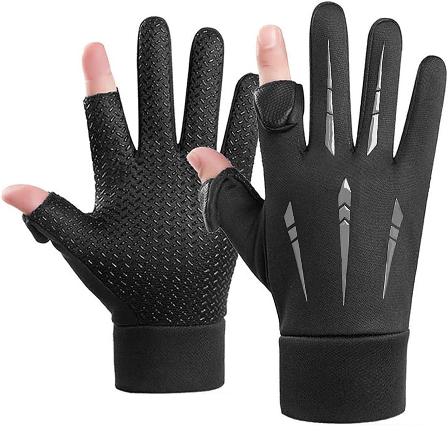 Outdoor Fiets Handschoenen - Winter Thermische Handschoenen - Winddichte Motorhandschoenen Waterdicht, Touchscreen Compatibel, Antislip Handschoenen Unisex - Lengte 23cm -Zwart