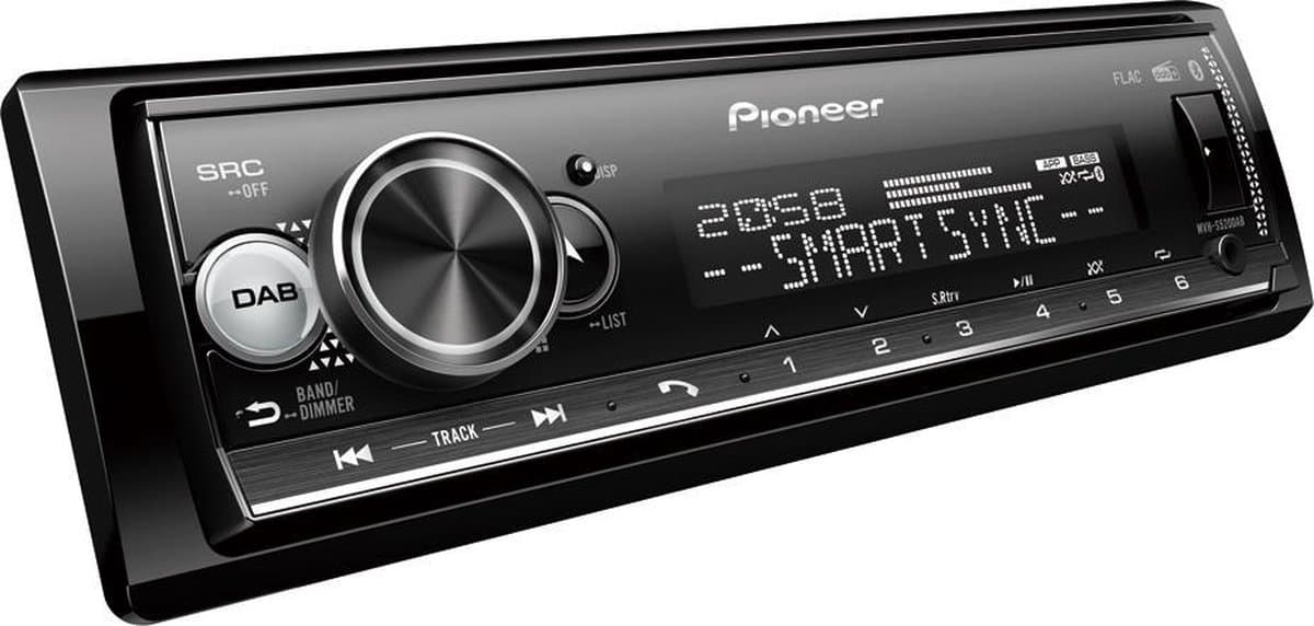 Pioneer MVH-S520DAB Autoradio Enkel din Rood-USB-Bluetooth - 4 x 50 W