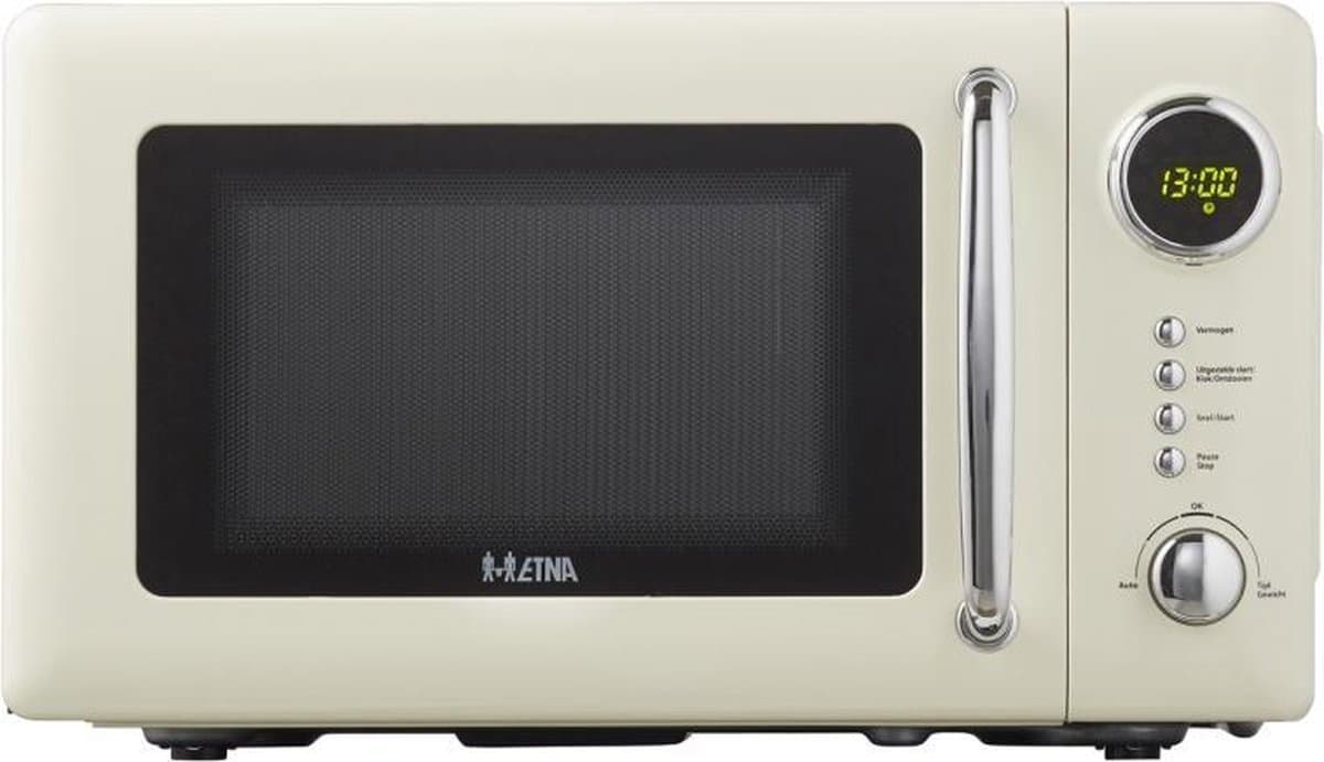 ETNA SMV620BEI Retro Magnetron - 20 liter - Compact, Stijlvol en Efficiënt met 12 Automatische Programma's