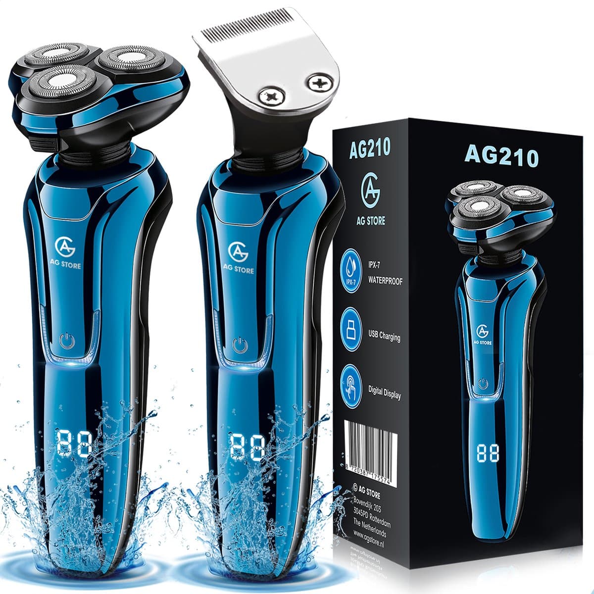 AG210 Scheerapparaat - Nat en droog - Mannen - Scheerapparaten - Trimmer - Scheren - Draadloos - Tondeuse - Elektrisch shaver - Baardtrimmer