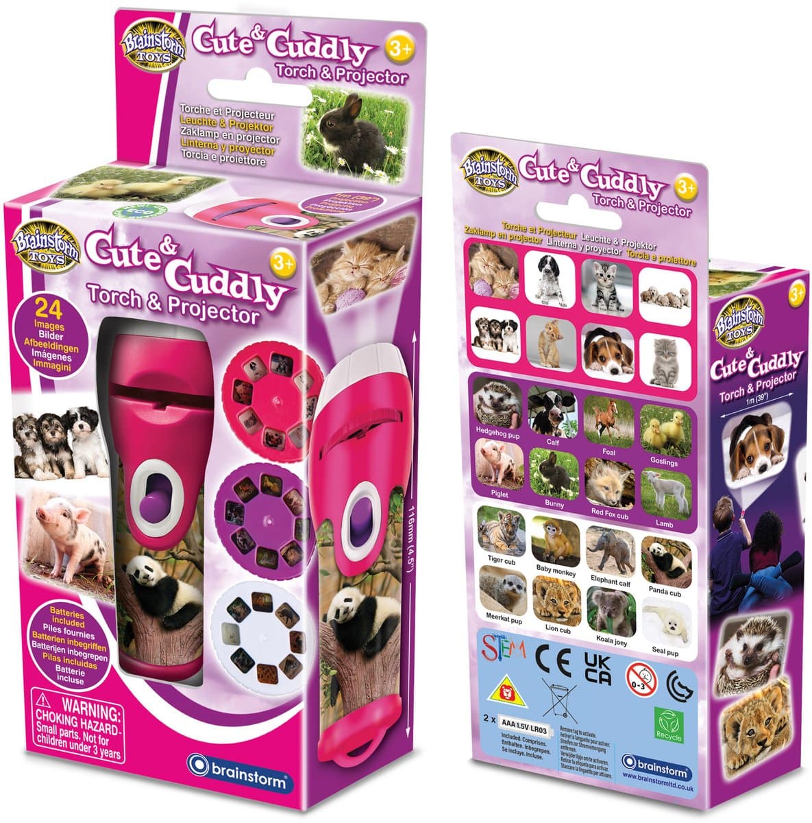 Brainstorm Toys - Cute & Cuddly Projector - zaklamp schattig en knuffelig