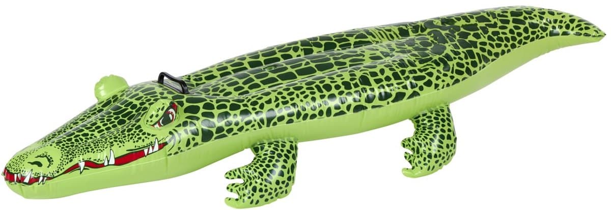 Eddy Toys Opblaas Krokodil – Opblaasdier Kinderen – Luchtbed Zwembad – Opblaasfiguur met Handgrepen – Voor Vakantie en Waterpret – 139x61x23 cm – Inclusief Reparatiepatch