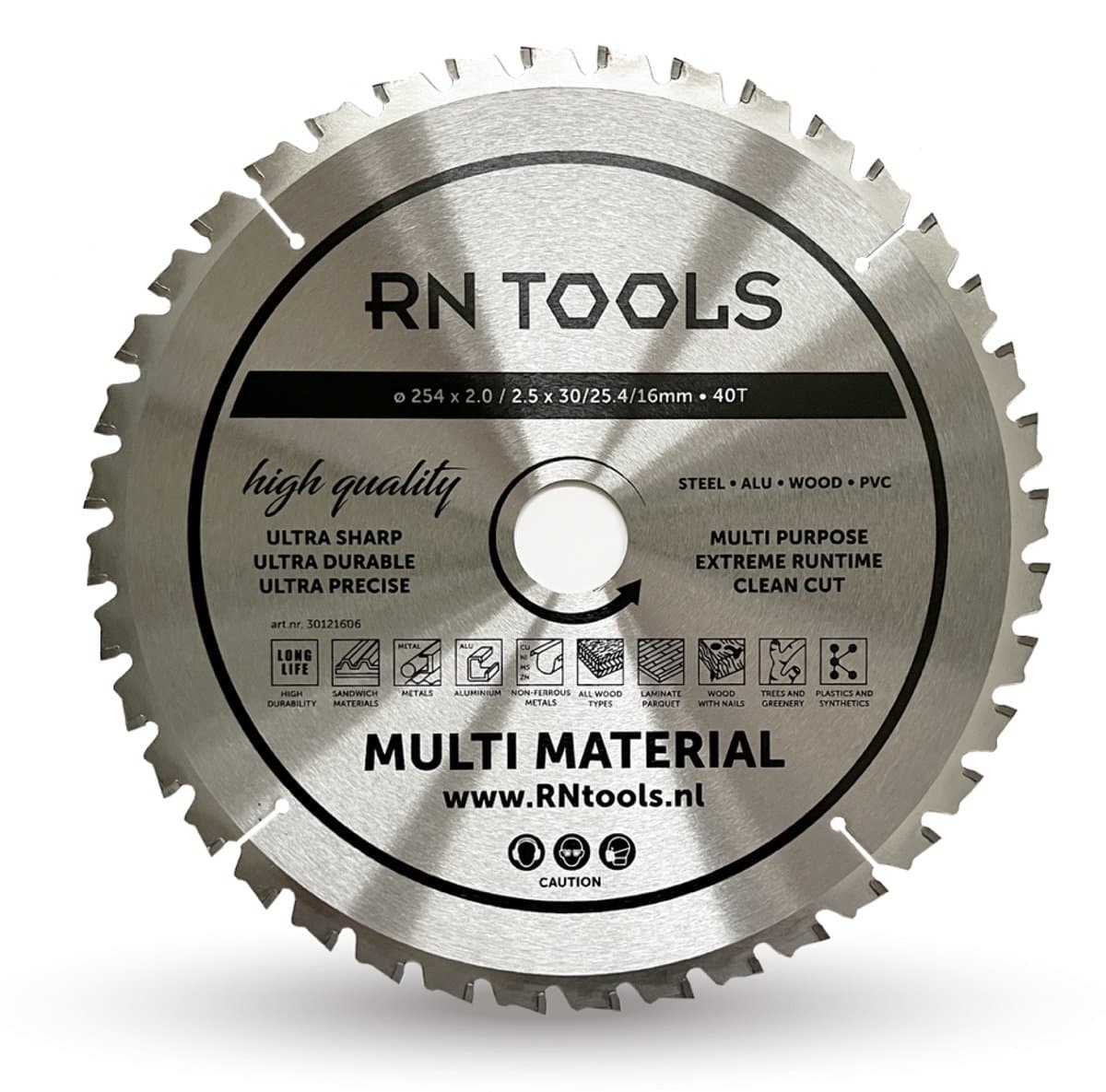 RNtools Cirkelzaagblad Multi Material - 254 mm - 40 tanden - hout, metaal en aluminium (geschikt voor cirkelzaag - afkortzaag - invalzaag)