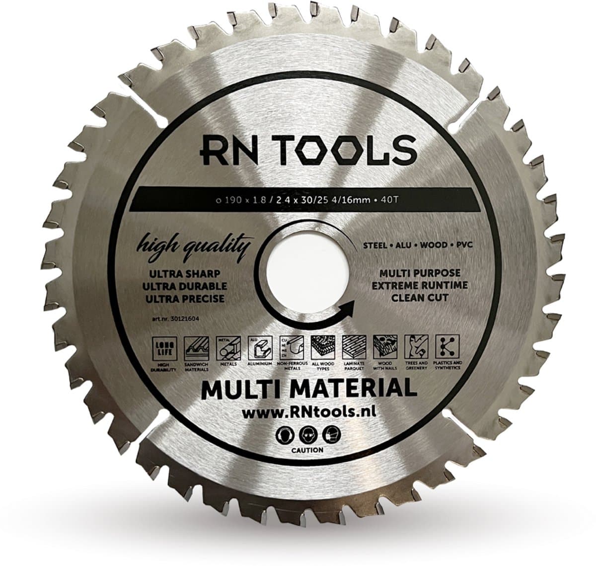 RNtools Cirkelzaagblad Multi Material - 190 mm - 40 tanden - hout, metaal en aluminium (geschikt voor cirkelzaag - afkortzaag - invalzaag)
