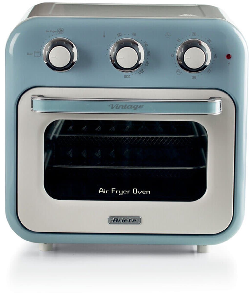 Ariete 4632/05 Vintage Airfryer & Oven - 16 liter - 1400 Watt - timer - draaispit - roterende mand - blauw