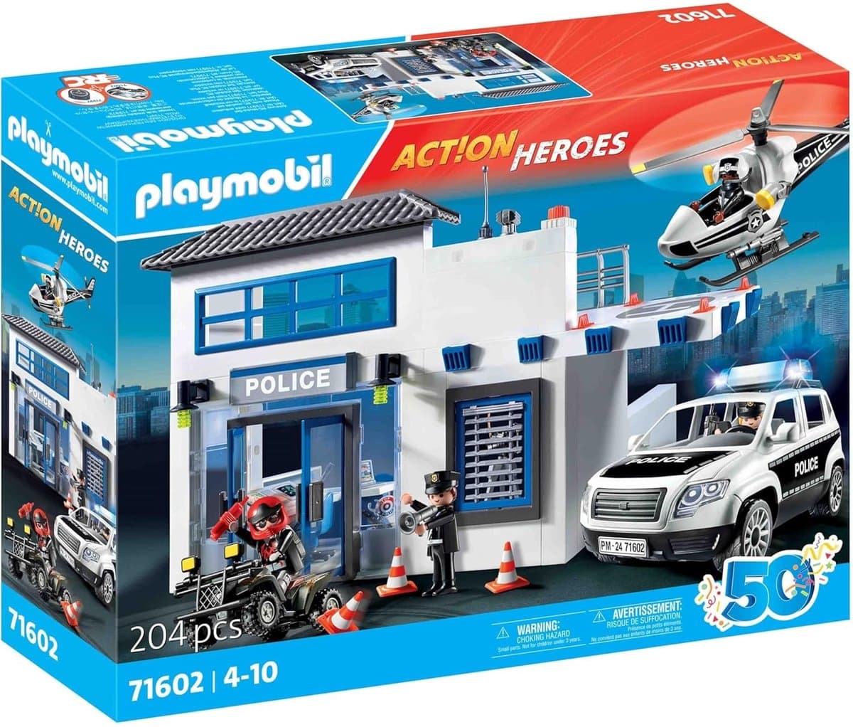 PLAYMOBIL Action Heroes 50YR Politiepost met voertuigen - 71602