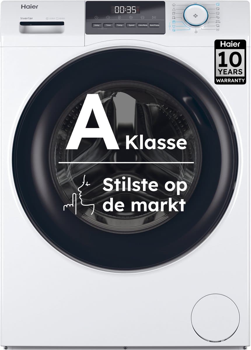 Haier HW80-BP14929A-S - Wasmachine 8kg - Energieklasse A - Extra stil (70 dB) - Stoomfunctie (Refresh) - Antibacteriële Behandeling (ABT) - 16 programma’s - 10 jaar garantie op onderdelen
