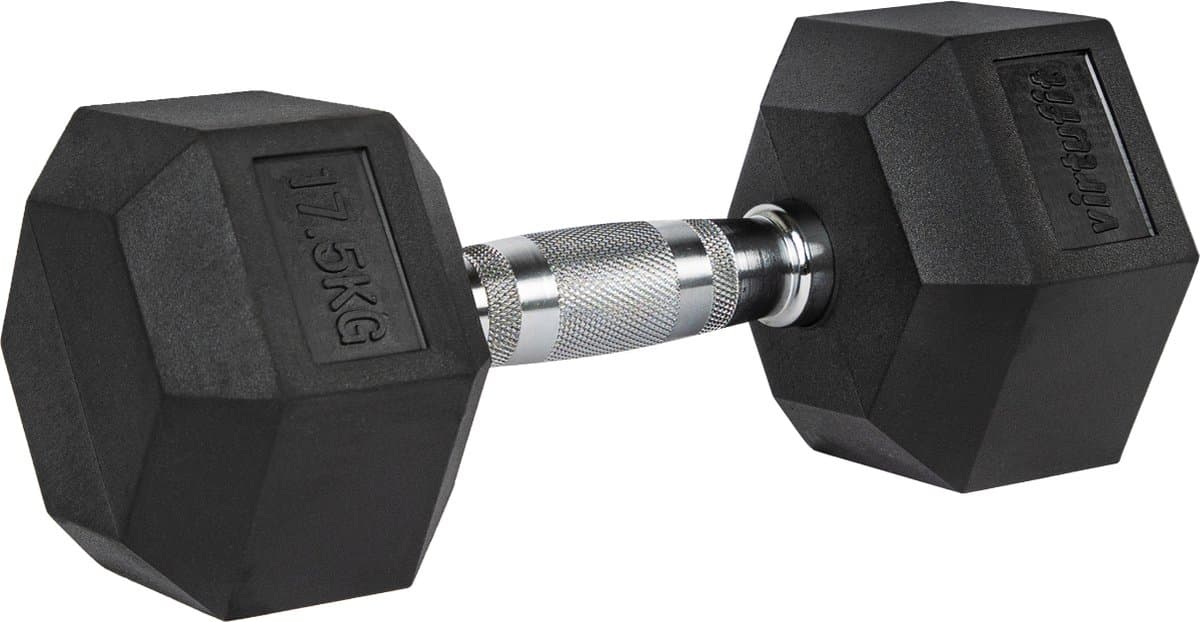 VirtuFit Hexa Dumbbell Pro - 17,5 kg - Hexagon Dumbbell - Duurzaam en Slijtvast - Krachttraining - Gewicht - CrossFit & Fitness - Geschikt voor Beginners en Professionals - Per Stuk Verkocht