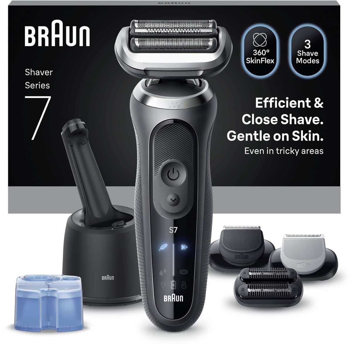 Braun Series 7 Elektrisch Scheerapparaat - SmartCare Center - +3 Opzetstukken - 72-G7865CC - Grijs - Scheerapparaat voor mannen
