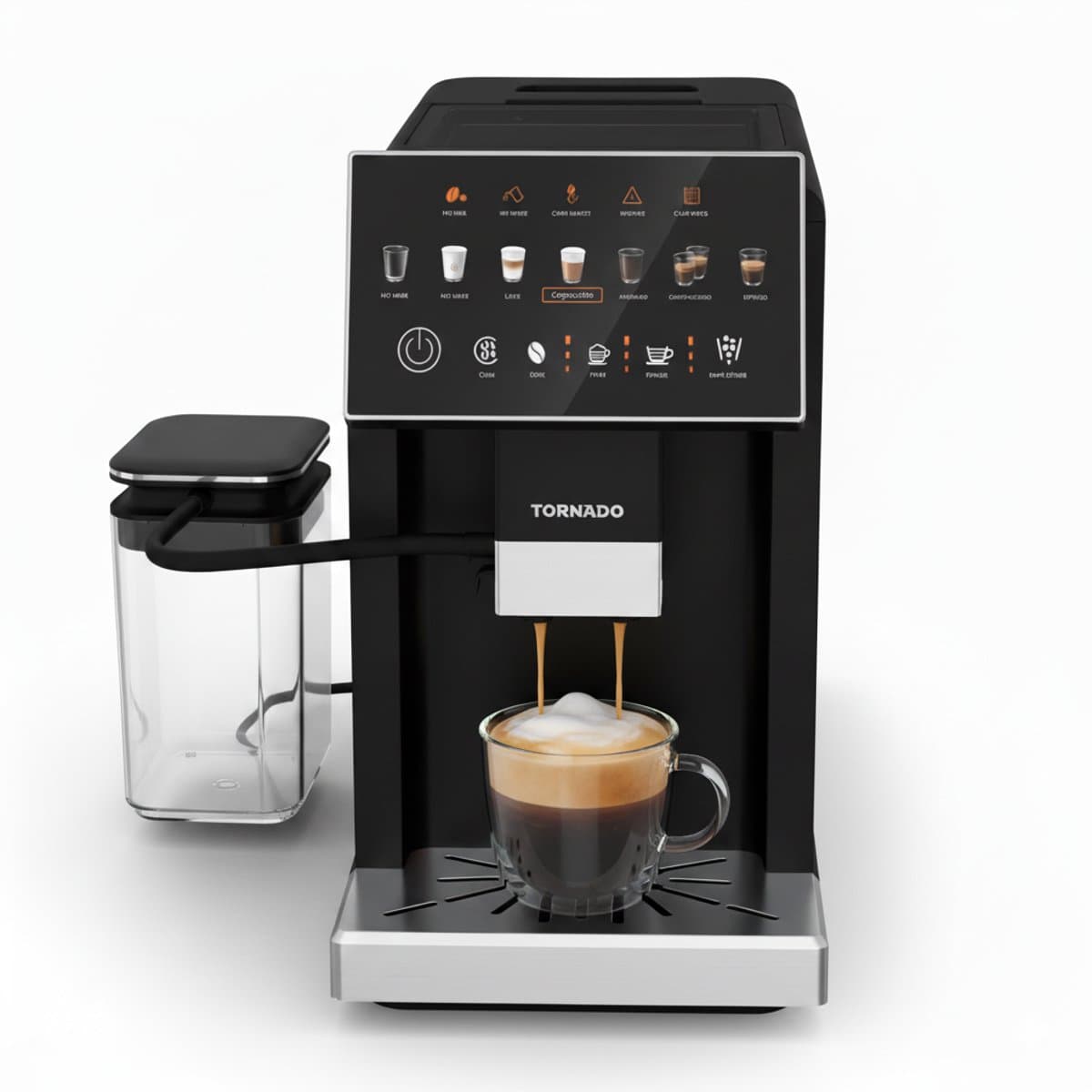 Tornado TCMA-1001-GS - Volautomatisch Koffiezetapparaat - 20 Bar - Dual Boiler - Melkreservoir - Touchdisplay