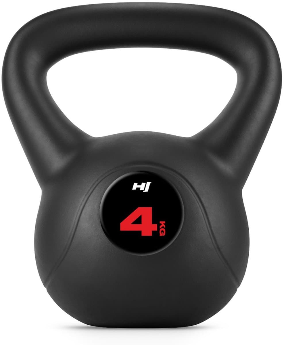 Hop-Sport Kettlebell HS-PB004KB vinylgewicht voor fitnessoefeningen en krachttraining in de homegym, gewicht 4 kg, gewicht voor cardiokrachttraining, fitness, bodybuildingtraining, gewichtheffen