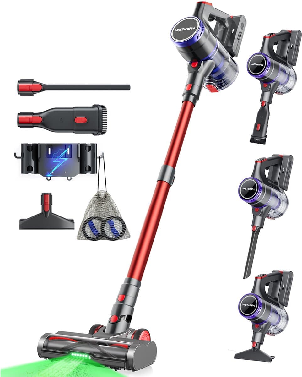 VACTechPro elektrische stofzuiger -Steelstofzuiger draadloos 48000Pa-550W-70Min