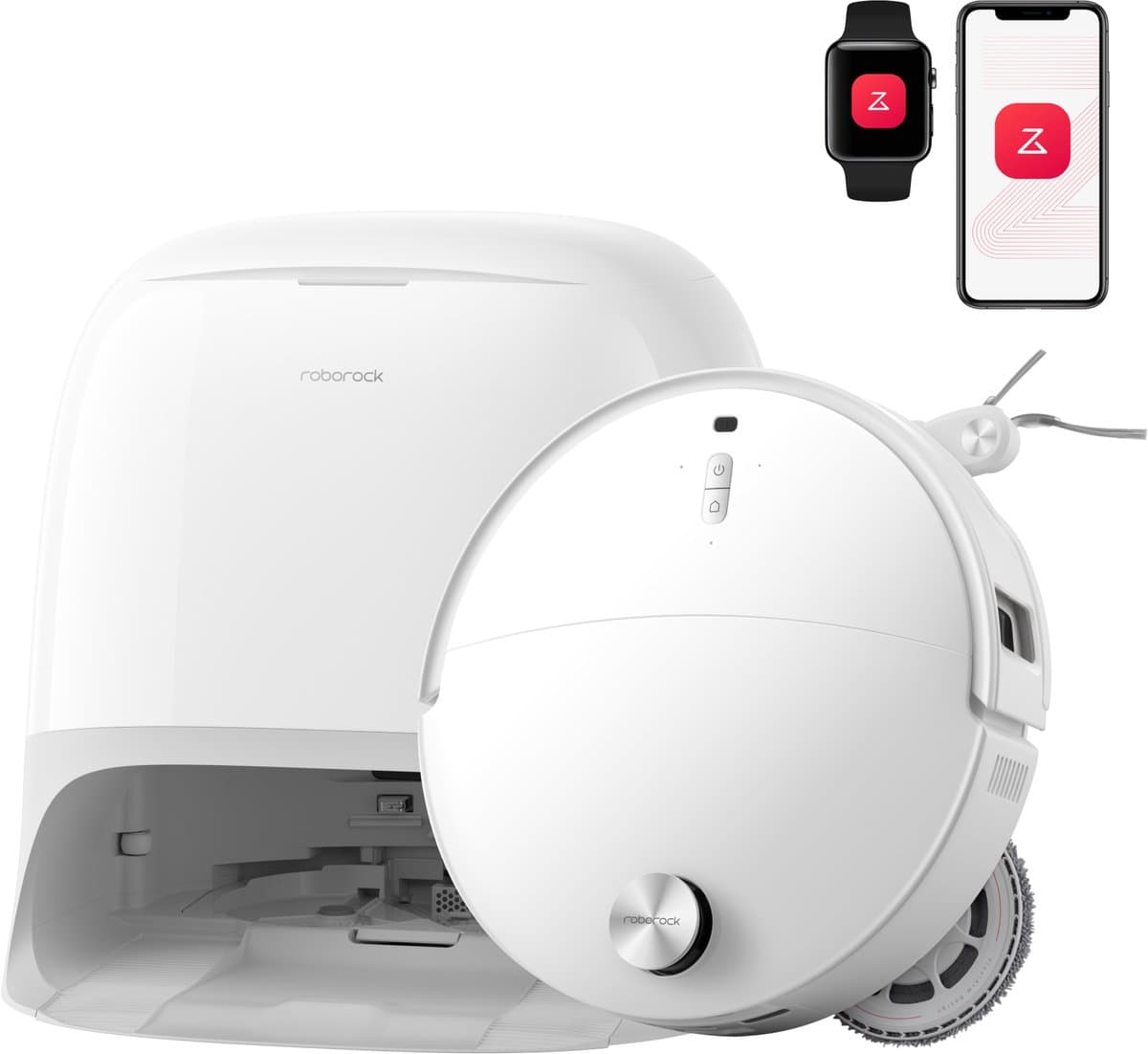 Roborock Qrevo Curv 2 Pro-Robotstofzuiger Met Dweilfunctie-25.000 Pa-7,98 cm Ultraslank Ontwerp-Dweilen met warm water-Reactieve AI-Obstakelherkenning-100℃ Heetwaterwas-Zelfreinigend-Automatische droging-Slimme spraakassistent