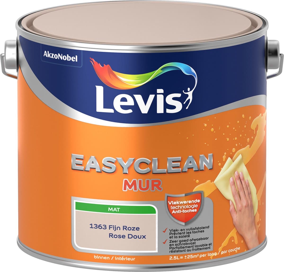 Levis - Easyclean Mur Mat - Fijn Roze - 2,5 L